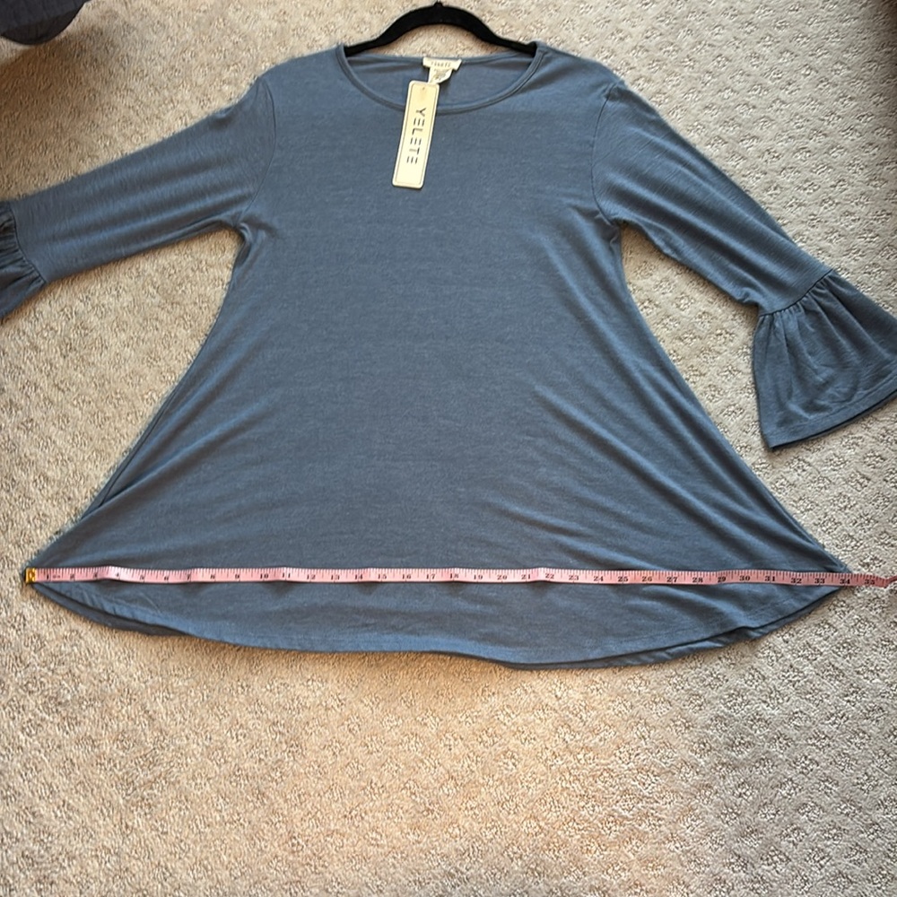 Yelete Blue Bell Sleeve Blouse - NWOT - Picture 12 of 12